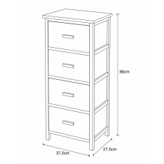 Συρταριέρα MDF με 4 Συρτάρια 37.5x27.5x86cm Μπεζ MRShome