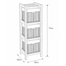 Συρταριέρα MDF με 3 Συρτάρια 25x25x77cm Μπεζ MRShome