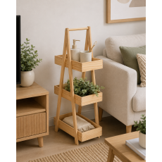 Ραφιέρα MDF με 3 Επίπεδα Φυσική 30x19x81cm MRShome