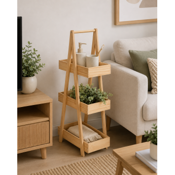 Ραφιέρα MDF με 3 Επίπεδα Φυσική 30x19x81cm MRShome