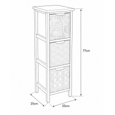 Συρταριέρα MDF με 3 Συρτάρια 25x25x77cm Μπεζ με Σχέδια MRShome