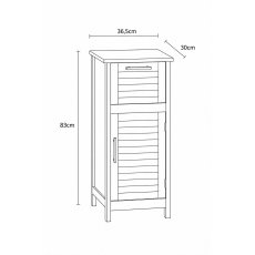 Έπιπλο MDF/Βελανιδιά με 1 Συρτάρι και 1 Ντουλάπι με Ράφι στο Εσωτερικό 36.5x30x83cm MRShome