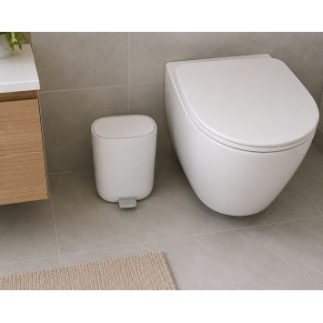 Κάδος Απορριμμάτων 5L από ABS Soft Close Λευκός Ματ MRShome