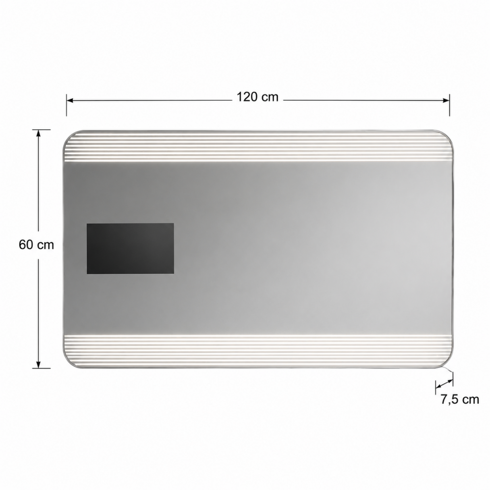 Καθρέπτης με LCD Οθόνη και Φωτισμό 120x7.5x60cm MRShome