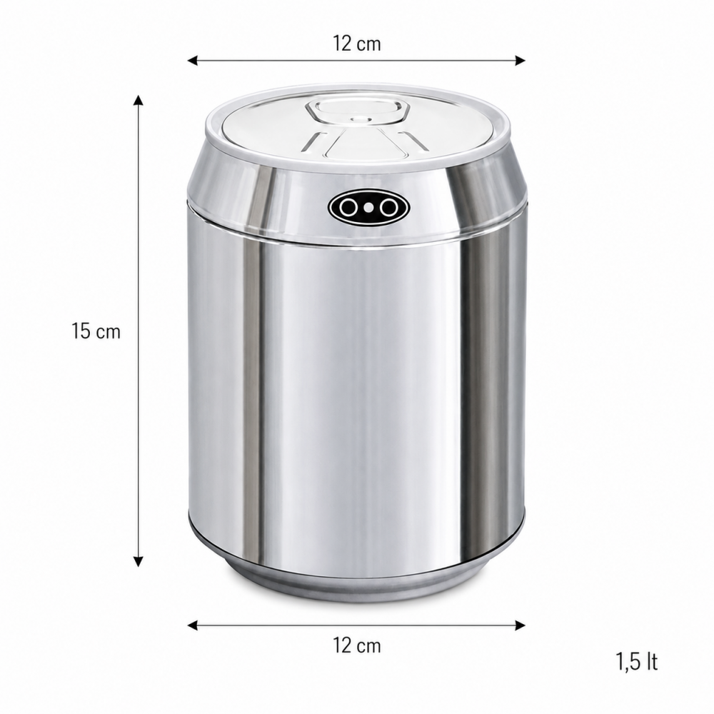 Αυτόματος Κάδος με Φωτοκύτταρο 1.5lt Chrome Φ12x15cm MRShome