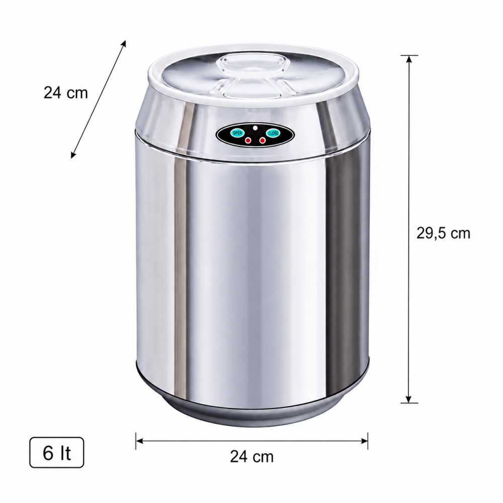 Αυτόματος Κάδος με Φωτοκύτταρο 6lt Chrome Φ24x29.5cm MRShome