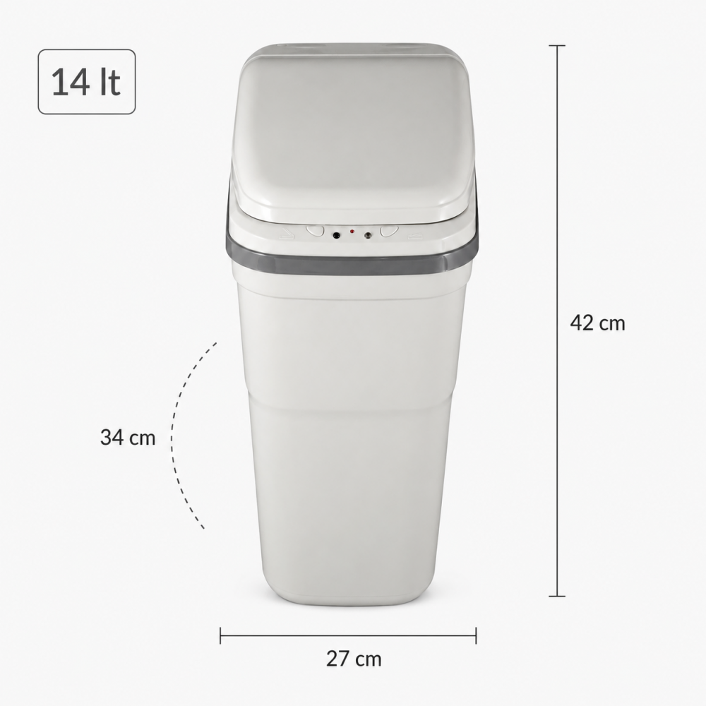 Αυτόματος Κάδος με Φωτοκύτταρο 14lt Γκρι 27x34x42cm MRShome