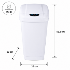 Αυτόματος Κάδος με Φωτοκύτταρο 23lt Λευκός 26x33x52.5cm MRShome