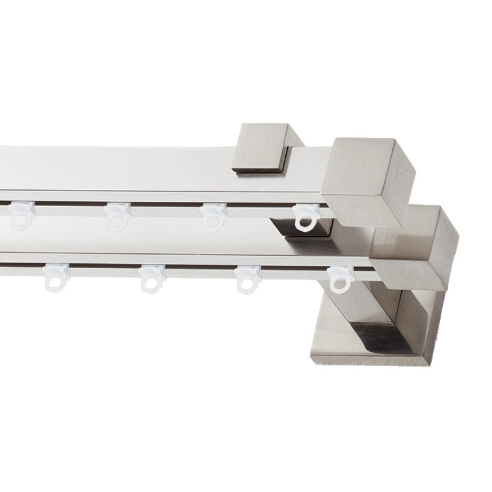 Σιδηρόδρομος Valencia 20x20mm Νίκελ Σατινέ Διπλός 240cm MRShome