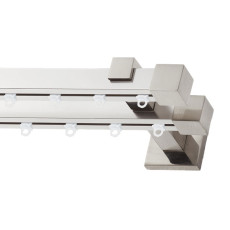 Σιδηρόδρομος Valencia 20x20mm Νίκελ Σατινέ Διπλός 240cm MRShome