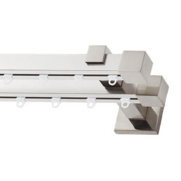 Σιδηρόδρομος Valencia 20x20mm Νίκελ Σατινέ Διπλός 160cm MRShome