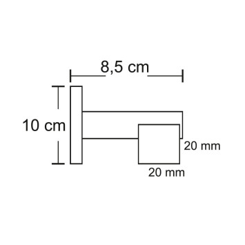 Σιδηρόδρομος Valencia 20x20mm Μαύρος Μονός 160cm MRShome