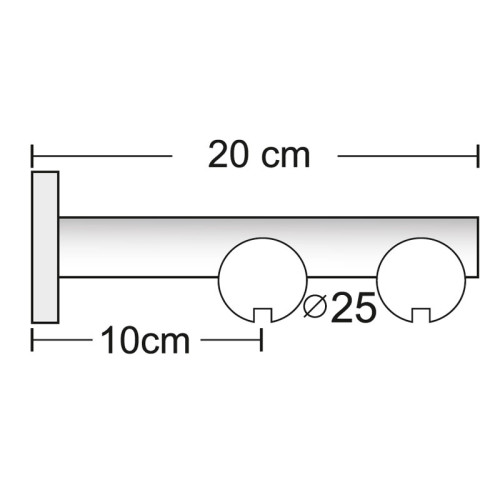 Σιδηρόδρομος Toledo Φ25mm Λευκός Διπλός 160cm MRShome