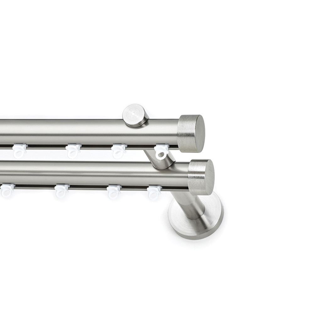 Σιδηρόδρομος Toledo Φ25mm Νίκελ Σατινέ Διπλός 160cm MRShome