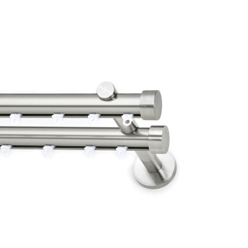 Σιδηρόδρομος Toledo Φ25mm Νίκελ Σατινέ Διπλός 160cm MRShome