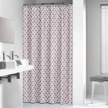 Diamonds 180x200 pink κουρτίνα μπάνιου υφασμάτινη Sealskin