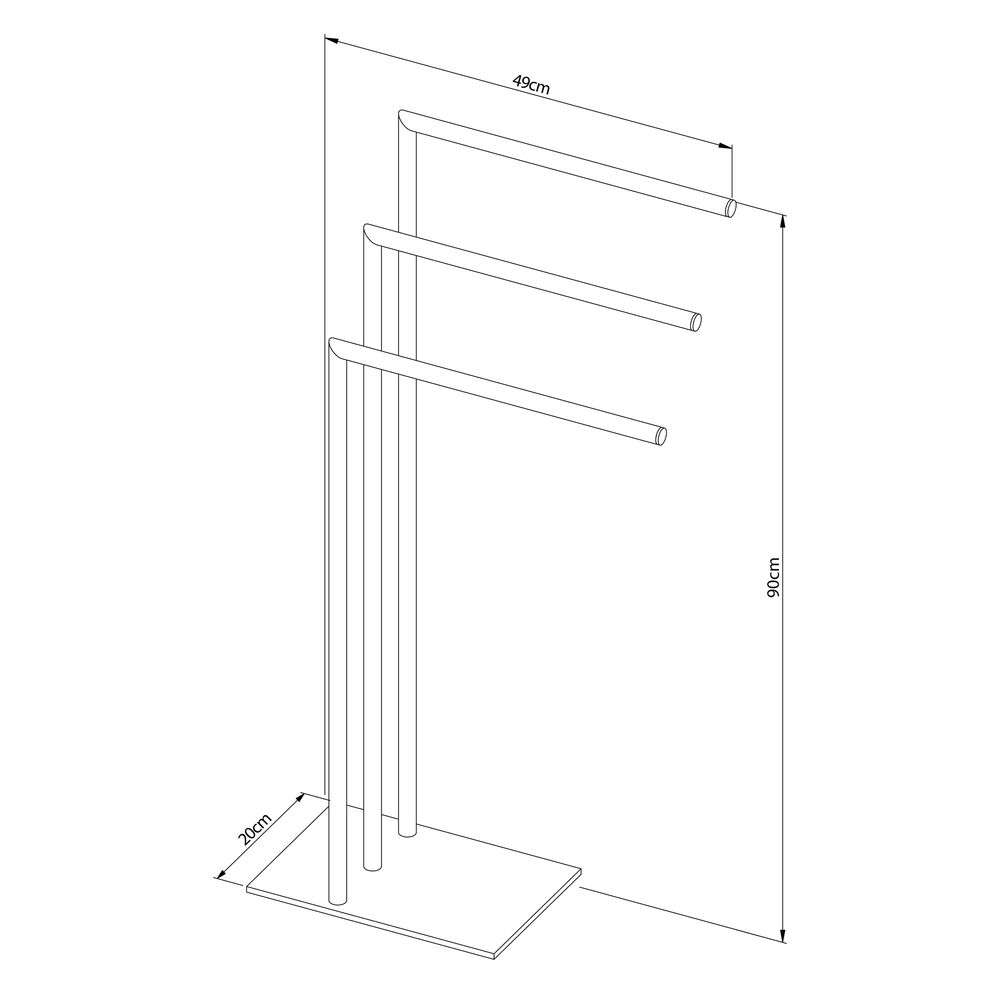 Tube chrome κρεμάστρα επιδαπέδια 3 θέσεων Sealskin