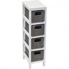 Συρταριέρα με 4 Συρτάρια MDF Γκρι/Λευκή 17x24x65cm MRShome