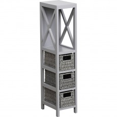 Έπιπλο MDF με 1 Ράφι και 3 Συρτάρια Γκρι 17x24x82cm MRShome