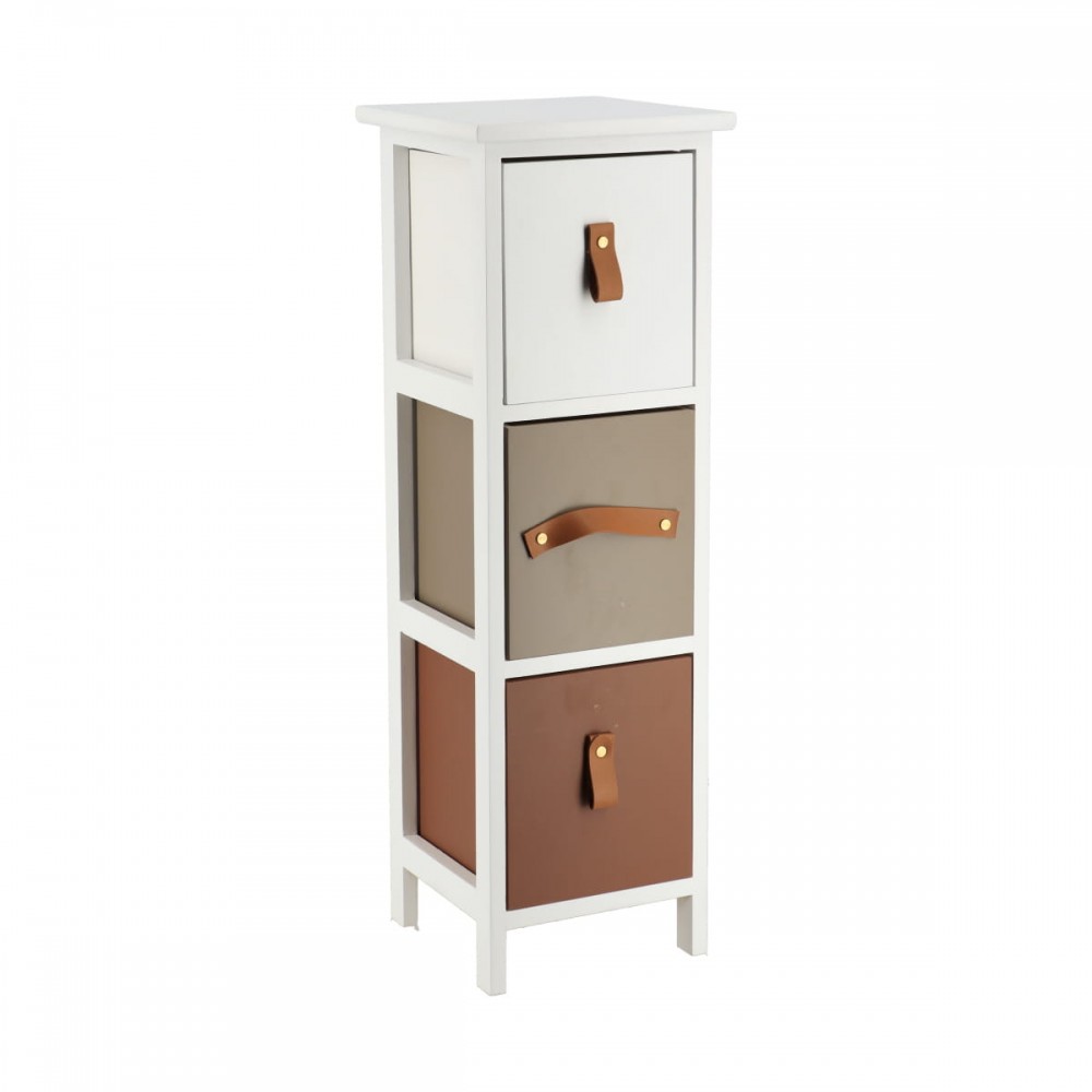Συρταριέρα MDF με 3 Συρτάρια με Λαβή Multi 25x25x77cm MRShome