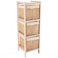 Συρταριέρα MDF με 3 Συρτάρια 25x25x77cm Μπεζ MRShome