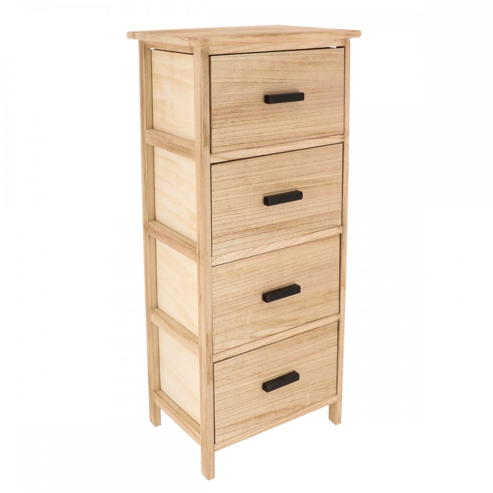 Συρταριέρα MDF με 4 Συρτάρια 37.5x27.5x86cm Μπεζ MRShome