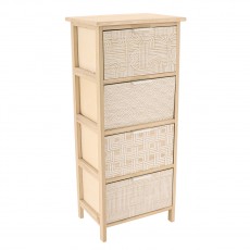 Συρταριέρα MDF με 4 Συρτάρια 37.5x27.5x86cm Μπεζ με Σχέδια MRShome